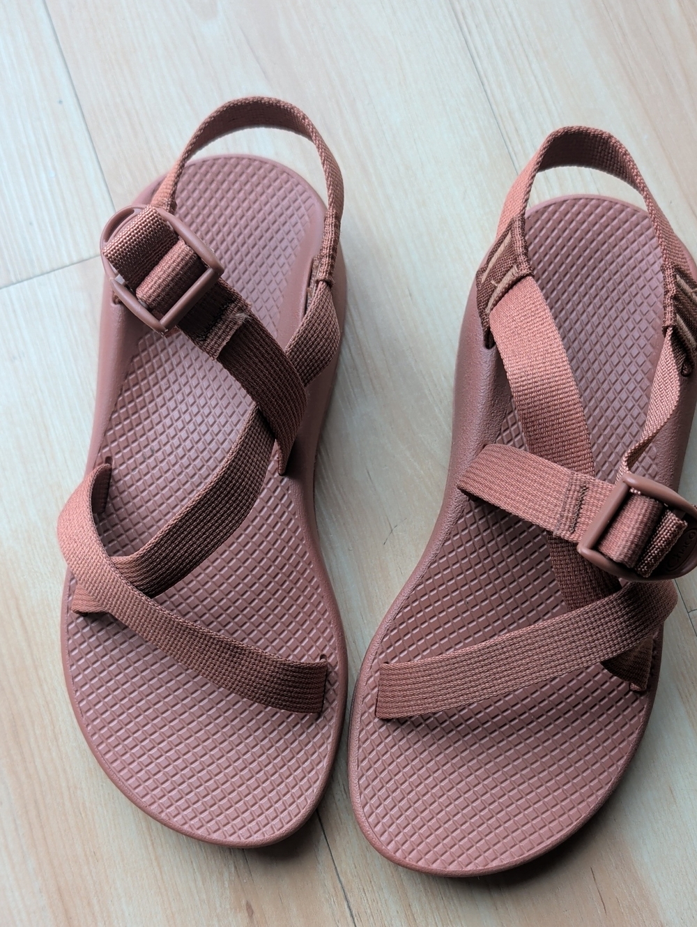Chaco Women's Strappy Sandals in Brick Color  7